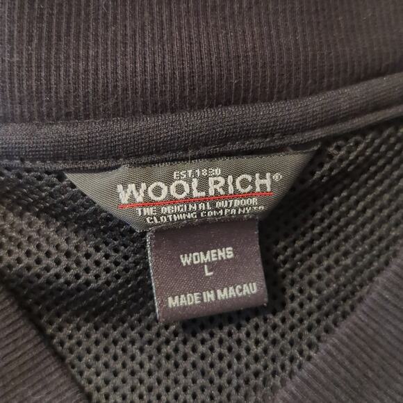 Woolrich Black Bomber Style Full Zip Sweatshirt Women's Size L - Picture 2 of 8